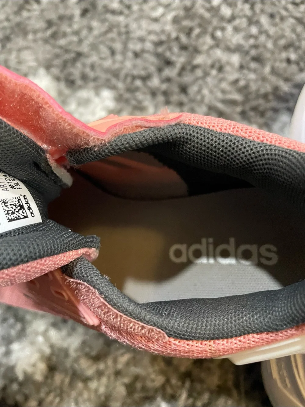 Adidas Girls Coral Pink Athletic Sneakers with Hook-and-Loop Strap Size 13 Kids